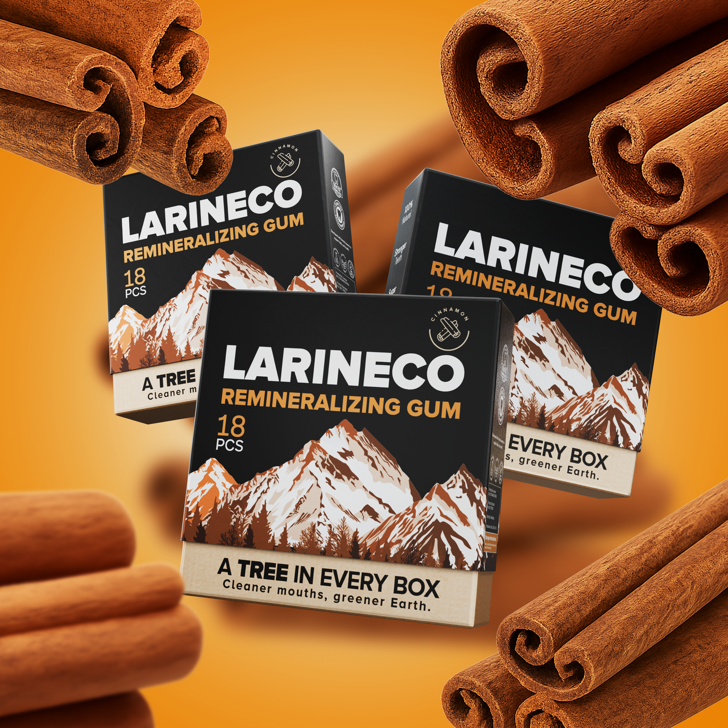 Larineco remineralizing gum with cinnamon sticks