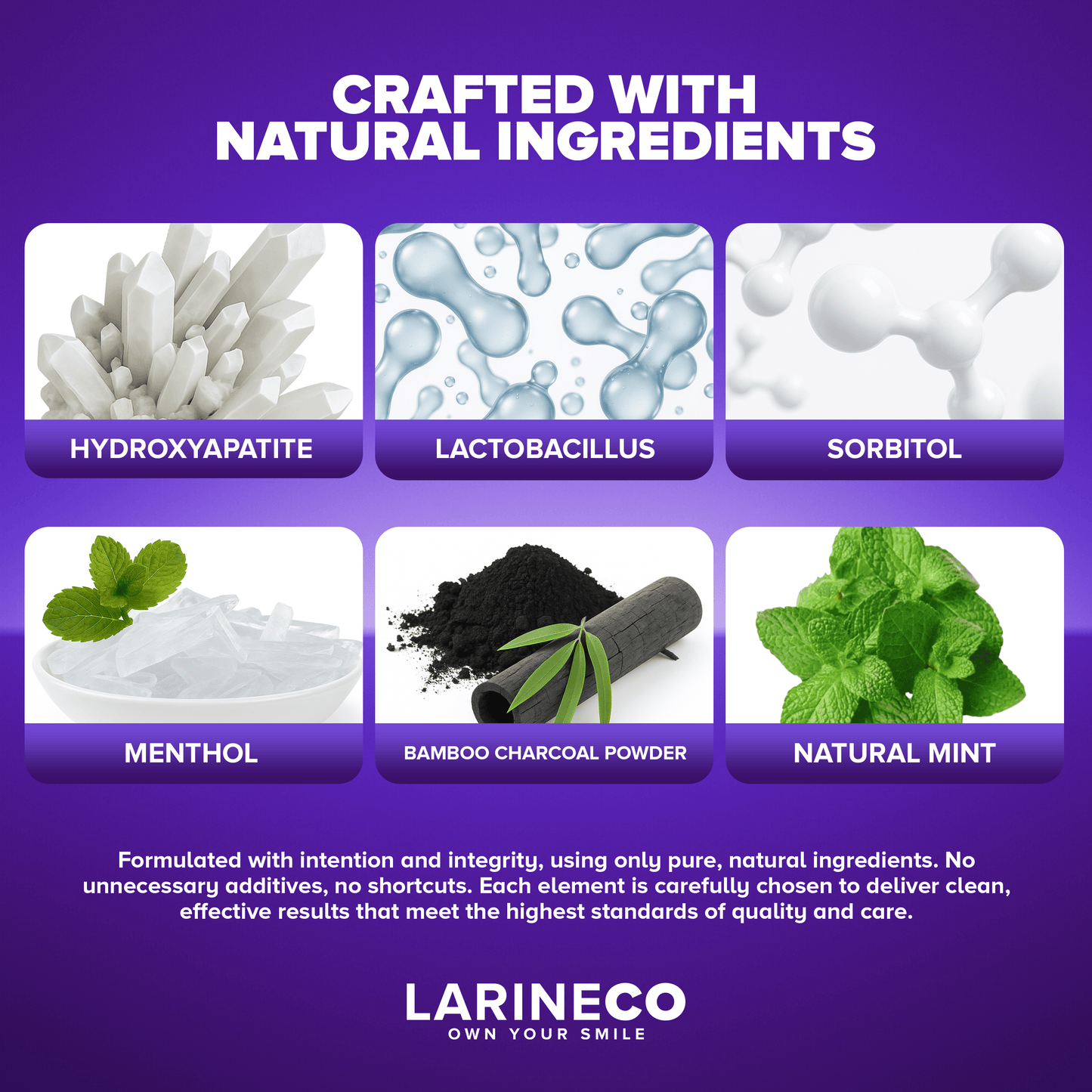 hydroxyapatite, lactobacillus, etc.