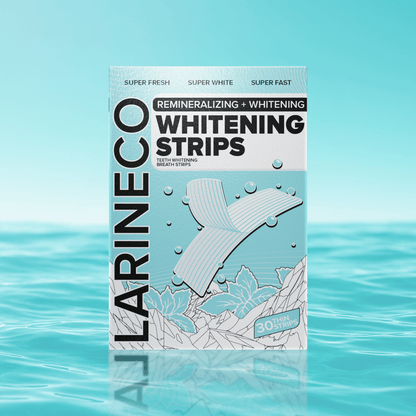 Whitening strips box with 30 teeth whitening strips